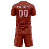 Custom Coral Red Light Pink Soccer Set