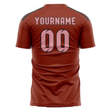 Custom Coral Red Light Pink Soccer Jersey