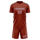 Custom Coral Red Light Pink Soccer Set