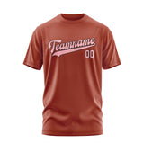 Custom Coral Red Light Pink T-Shirt