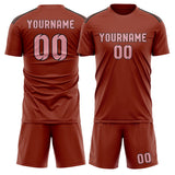 Custom Coral Red Light Pink Soccer Set