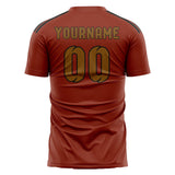 Custom Coral Red Khaki Soccer Jersey