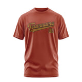 Custom Coral Red Khaki T-Shirt