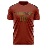 Custom Coral Red Khaki Soccer Jersey
