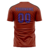 Custom Coral Red Light Purple Soccer Jersey