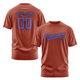 Custom Coral Red Light Purple T-Shirt