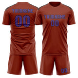 Custom Coral Red Light Purple Soccer Set