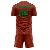 Custom Coral Red Emerald Green Soccer Set