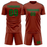 Custom Coral Red Emerald Green Soccer Set