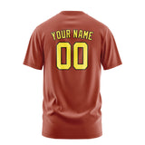 Custom Coral Red Light Yellow T-Shirt