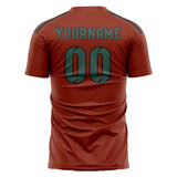 Custom Coral Red Blue Green Soccer Jersey
