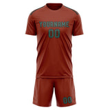 Custom Coral Red Blue Green Soccer Set