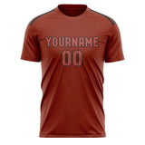 Custom Coral Red Copper Rose Soccer Jersey
