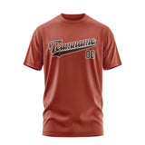Custom Coral Red Brown T-Shirt