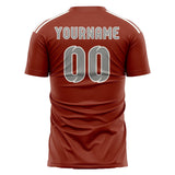 Custom Coral Red Gray Soccer Jersey
