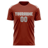 Custom Coral Red Gray Soccer Jersey