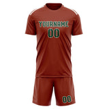 Custom Coral Red Green Soccer Set