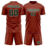 Custom Coral Red Green Soccer Set