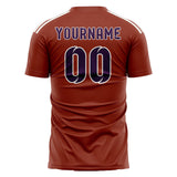 Custom Coral Red Purple Soccer Jersey