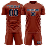 Custom Coral Red Blue Soccer Set