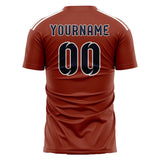 Custom Coral Red Navy Soccer Jersey