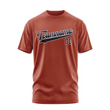 Custom Coral Red Navy T-Shirt