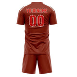 Custom Coral Red Orange Red Soccer Set