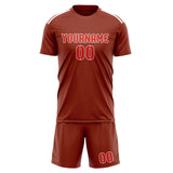 Custom Coral Red Orange Red Soccer Set