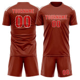 Custom Coral Red Orange Red Soccer Set