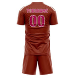 Custom Coral Red Pink Soccer Set