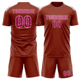 Custom Coral Red Pink Soccer Set