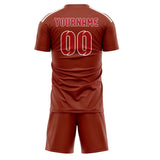 Custom Coral Red Red Soccer Set