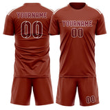 Custom Coral Red Crimson Red Soccer Set