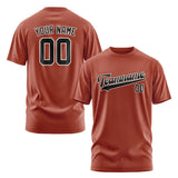 Custom Coral Red Black T-Shirt