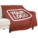 Custom Coral Red White Blanket