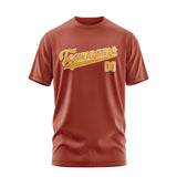 Custom Coral Red Yellow T-Shirt