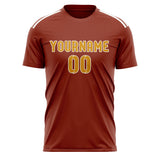 Custom Coral Red Yellow Soccer Jersey