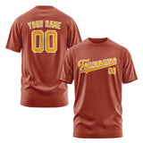 Custom Coral Red Yellow T-Shirt