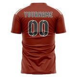 Custom Coral Red Dark Grey Soccer Jersey