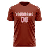 Custom Coral Red Light Pink Soccer Jersey