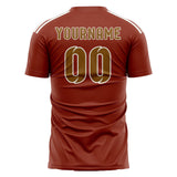 Custom Coral Red Khaki Soccer Jersey