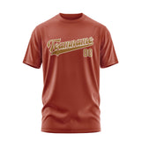 Custom Coral Red Khaki T-Shirt
