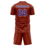 Custom Coral Red Light Purple Soccer Set