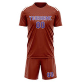 Custom Coral Red Light Purple Soccer Set