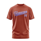 Custom Coral Red Light Purple T-Shirt
