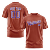 Custom Coral Red Light Purple T-Shirt