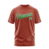 Custom Coral Red Emerald Green T-Shirt