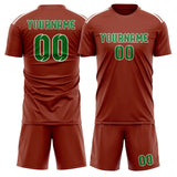 Custom Coral Red Emerald Green Soccer Set