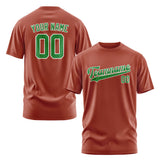 Custom Coral Red Emerald Green T-Shirt