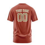 Custom Coral Red Light Khaki T-Shirt